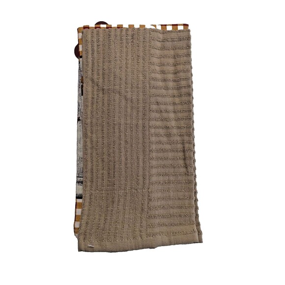 Autumn Harvest Basket Pumpkins Sunflowers Brown Kitchen Towels 2-Pc 16 x 26-in - Picture 4 of 4